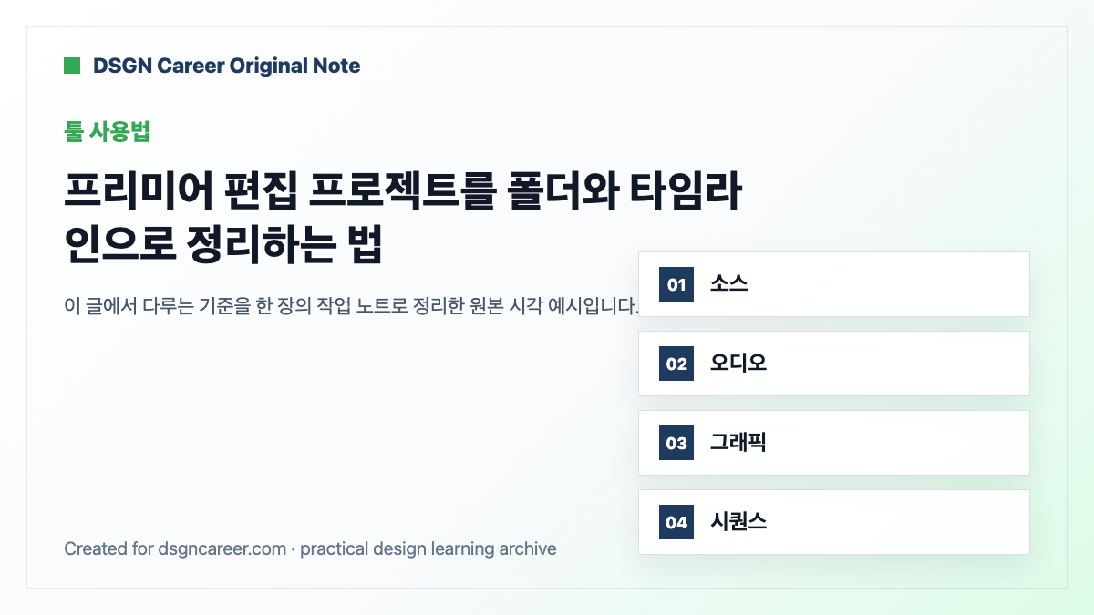 프리미어 편집 프로젝트를 폴더와 타임라인으로 정리하는 법 대표 이미지