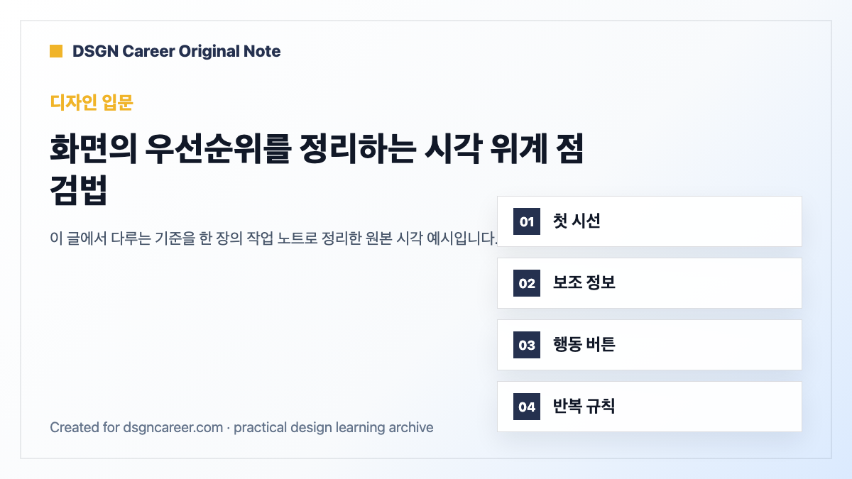화면의 우선순위를 정리하는 시각 위계 점검법 대표 이미지